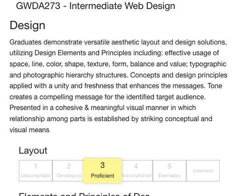 Assessment Web App - Rubric